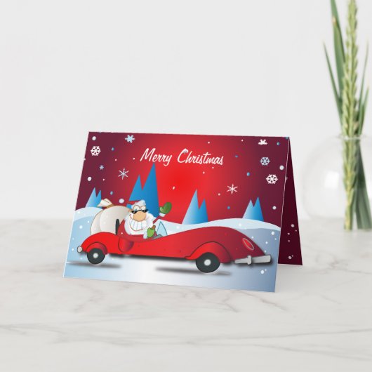 Red Hot Santa Feestdagen Kaart (Voorkant)