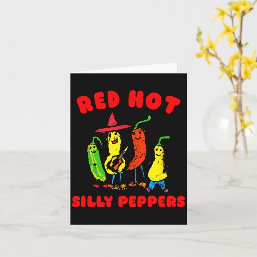 Red Hot Silly Peppers, Funny  Kaart (Gele Bloem)