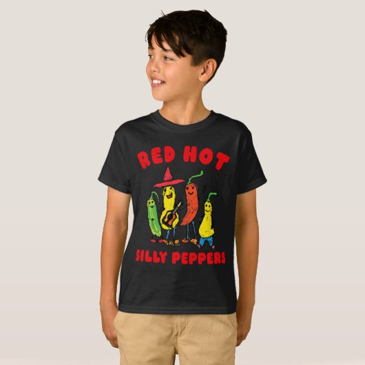 Red Hot Silly Peppers, Funny  T-shirt (Voorkant volledig)
