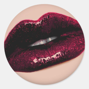 Red Hot Sparking Kissable Lips Ronde Sticker