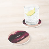 Red Hot Sparking Kissable Lips Zandsteen Onderzetter (Zijkant)