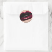 Red Hot Sparkling Kissable Lips Ronde Sticker (Tas)