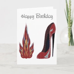 Red Hot Stiletto Shoe Art Kaart