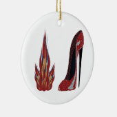 Red Hot Stiletto Shoe Art Keramisch Ornament (Rechts)