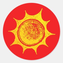 Red Hot Sunshine Ronde Sticker