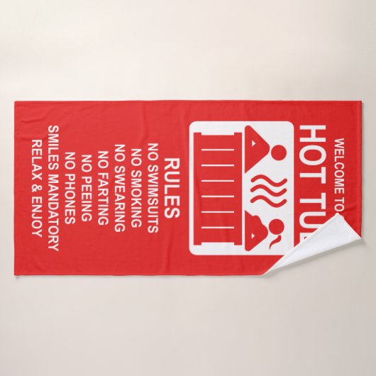 Red Hot Tub-regels Badhanddoek (Badhanddoek)