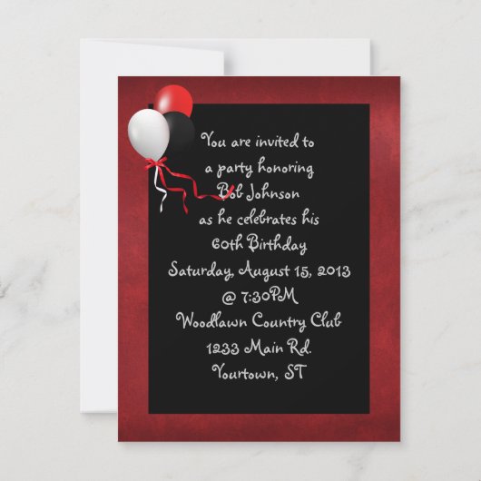 Red Hot Verjaardagsfeest Kaart (Achterkant)