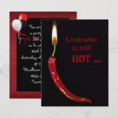 Red Hot Verjaardagsfeest Kaart (Voorkant / Achterkant)