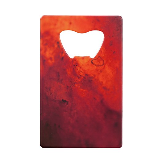 Red Hot Volcanic Lava Creditkaart Flessenopener (Voorkant)