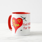 Red HOT voor je Valentijnsdag met blauw-ogen Mok (Voorkant links)