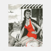 Red Hot Woman Fleece Deken (Voorkant)