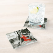 Red Hot Woman Glazen Onderzetter (Schuin)