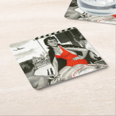 Red Hot Woman Kartonnen Onderzetters (Schuin)