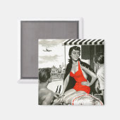 Red Hot Woman Magneet (Voorkant / Achterkant)