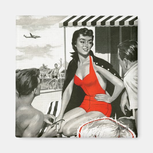 Red Hot Woman Magneet (Voorkant)