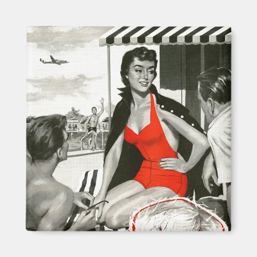 Red Hot Woman Magneet (Voorkant)