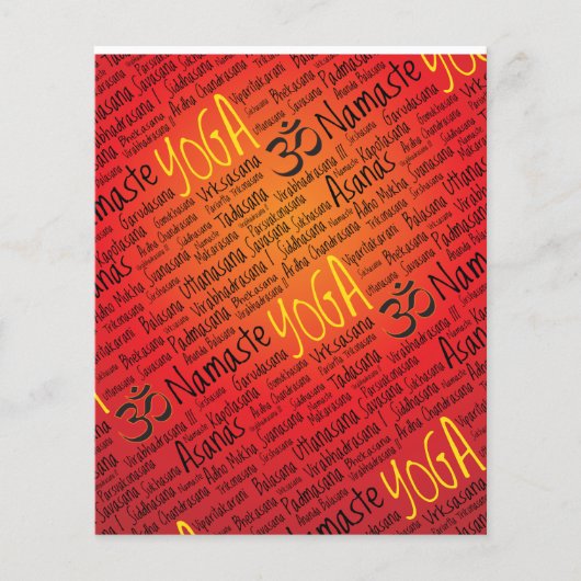 Red Hot Yoga Lover's Om Symbol Pattern Flyer (Voorkant)