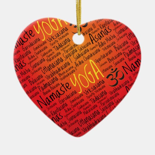 Red Hot Yoga Lover's Om Symbol Pattern Keramisch Ornament (Voorkant)