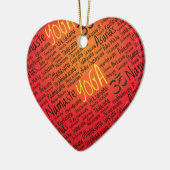 Red Hot Yoga Lover's Om Symbol Pattern Keramisch Ornament (Links)