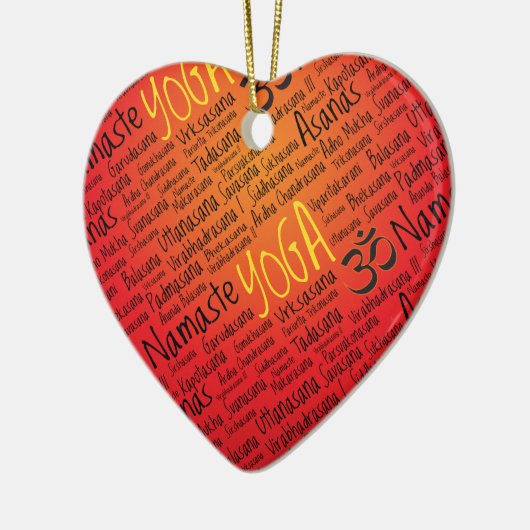 Red Hot Yoga Lover's Om Symbol Pattern Keramisch Ornament (Links)