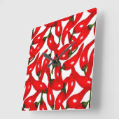 Red Hottt Chili Vierkante Klok (Hoek)