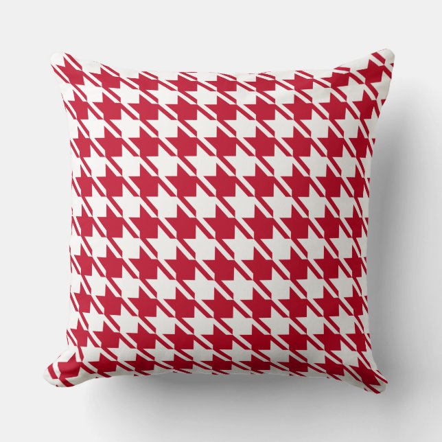 Red Houndstooth-herstellend patroonSierkussen Kussen (Voorkant)