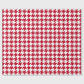 Red Houndstooth-herstellingspatroon Cadeaupapier (Vlak)