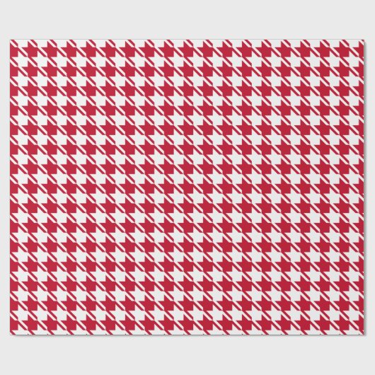 Red Houndstooth-herstellingspatroon Cadeaupapier (Vlak)
