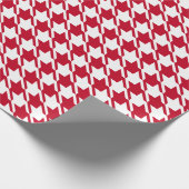 Red Houndstooth-herstellingspatroon Cadeaupapier (Hoek)