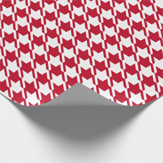 Red Houndstooth-herstellingspatroon Cadeaupapier (Hoek)