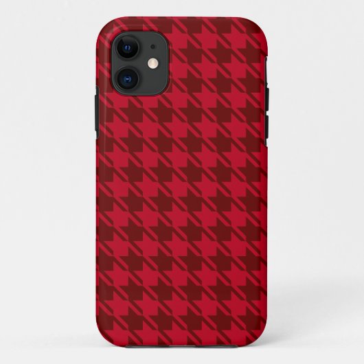 Red Houndstooth-herstellingspatroon Case-Mate iPhone Case (Achterkant)