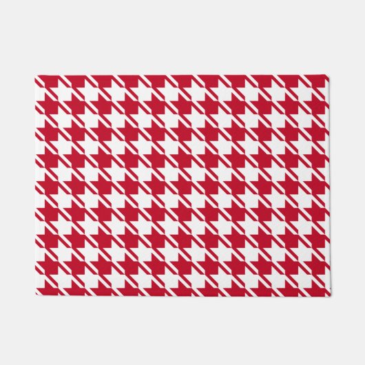 Red Houndstooth-herstellingspatroon Deurmat (Voorkant)