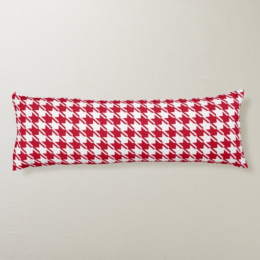 Red Houndstooth-herstellingspatroon Lichaamskussen (Achterkant)