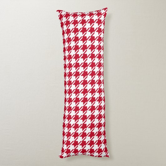 Red Houndstooth-herstellingspatroon Lichaamskussen (Achterkant (Verticaal))