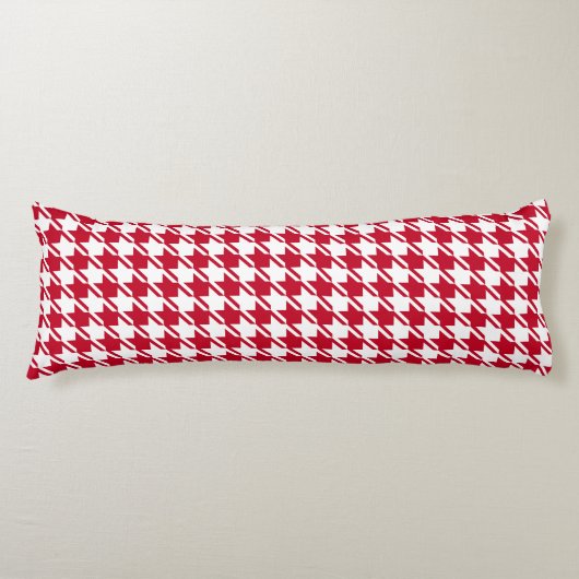 Red Houndstooth-herstellingspatroon Lichaamskussen (Voorkant)