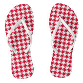 Red Houndstooth-herstellingspatroon Teenslippers (Voetbed)