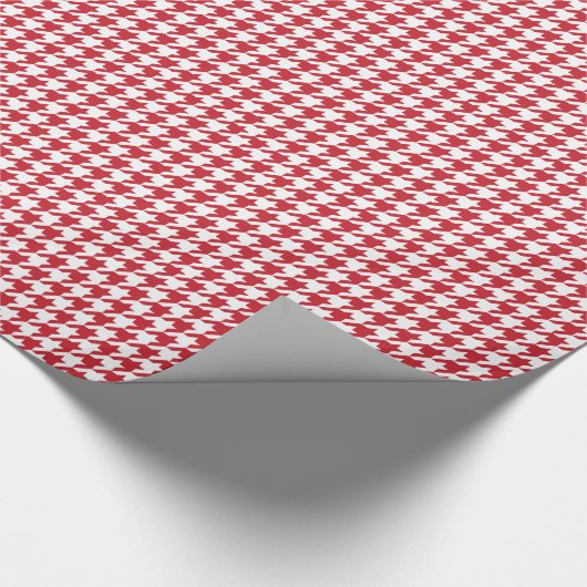 Red Houndstooth Pattern Cadeaupapier (Hoek)