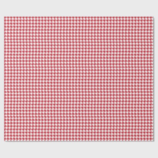 Red Houndstooth Pattern Cadeaupapier (Vlak)