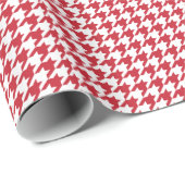 Red Houndstooth Pattern Cadeaupapier (Rol Hoek)