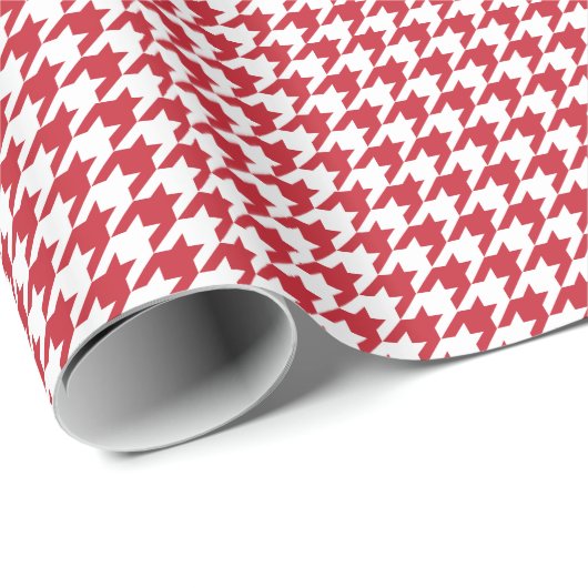 Red Houndstooth Pattern Cadeaupapier (Rol Hoek)