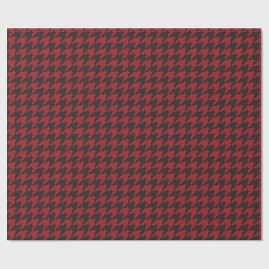 Red Houndstooth Textile Pattern Cadeaupapier (Vlak)