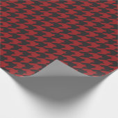 Red Houndstooth Textile Pattern Cadeaupapier (Hoek)