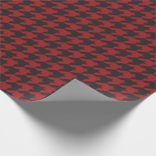 Red Houndstooth Textile Pattern Cadeaupapier (Hoek)