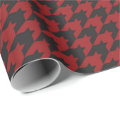 Red Houndstooth Textile Pattern Cadeaupapier (Rol Hoek)