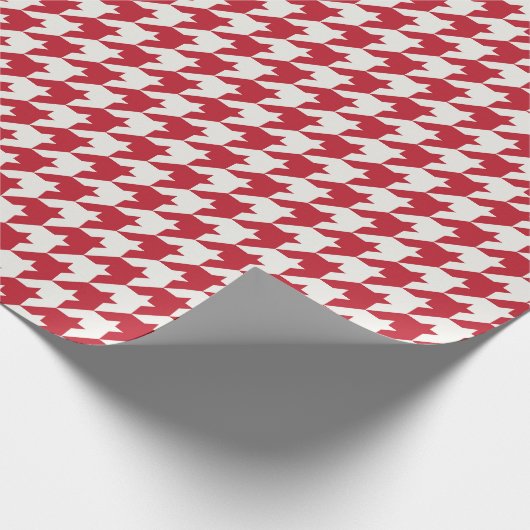 Red Houndstooth Textile Pattern Cadeaupapier (Hoek)