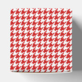 Red Houndstooth Wedding Favor Box Bedankdoosjes (Bovenkant)