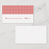 Red Houndstooth Wedding Place Card Plaatskaartje (Voorkant / Achterkant)