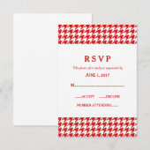 Red Houndstooth Wedding Response Kaart (Voorkant / Achterkant)