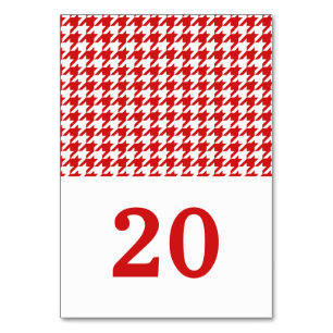 Red Houndstooth Wedding Table Kaart