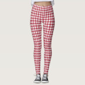 Red Houndstooth Women's Leggings (Voorkant)